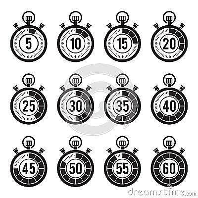 Timer icons set Vector Illustration