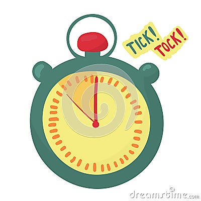 Timer indicates the time is running out. last minute. arrows make tick tock. stopwatch Vector Illustration