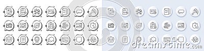 Timer, Teamwork and Report line icons. For web app, printing. Line icons. Vector Vector Illustration