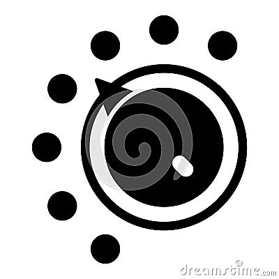 Timer wheel button solid icon, laundry service concept. Vector graphics. Washing mode selection, washer button sign on Vector Illustration