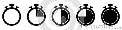 Timers icon on transparent background. Isolated vector elements. Stopwatch symbol Vector Illustration