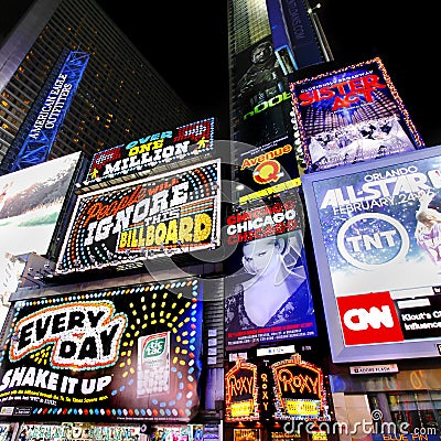 Times Square advertising billboards Editorial Stock Photo