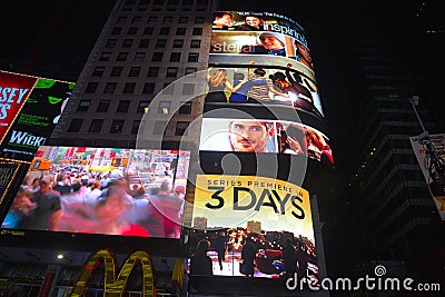 Times Square billboard Editorial Stock Photo