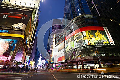 Times Square, Broadway and 42nd Street Editorial Stock Photo