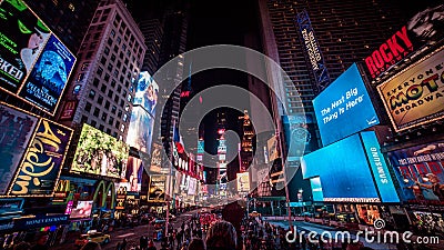 Times Square at Night Editorial Stock Photo