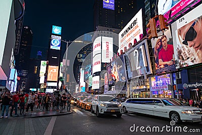 Times Square at night Editorial Stock Photo