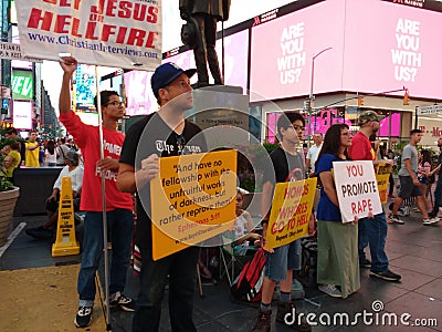 Times Square, Religion, Preaching, NYC, NY, USA Editorial Stock Photo