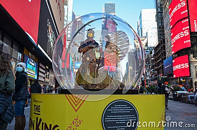 Times Square unveiled four giant snow globes inspired by some of Broadway's most popular musicals Editorial Stock Photo