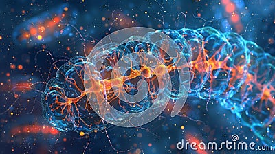 A timeseries image of mitochondria undergoing fission the process by which they divide to replicate and maintain a Stock Photo