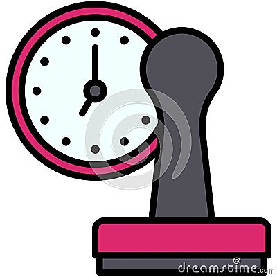 Timestamp icon, Blockchain related vector illustration Vector Illustration