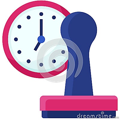 Timestamp icon, Blockchain related vector illustration Vector Illustration