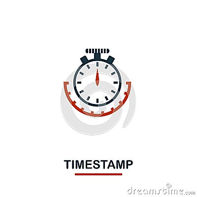 Timestamp icon. Creative two colors design from crypto currency icons collection. Simple pictogram timestamp icon for Vector Illustration