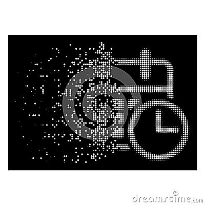 Bright Disintegrating Dot Halftone Timetable Icon Vector Illustration
