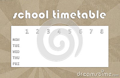 Timetable - recycled paper Stock Photo