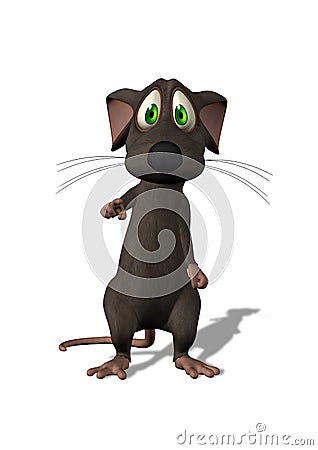 Timid Mouse Pointing Stock Photo