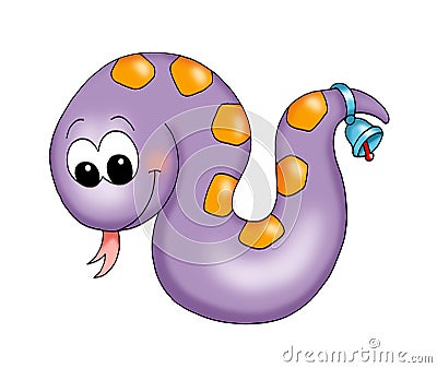 Timid snake Cartoon Illustration