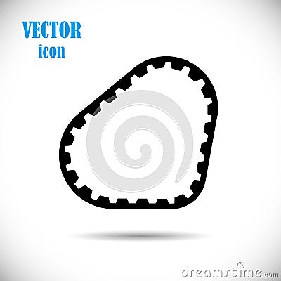 Timing belt. Drive mechanisms. Vector icon on isolated white background. Design element. Vector Illustration