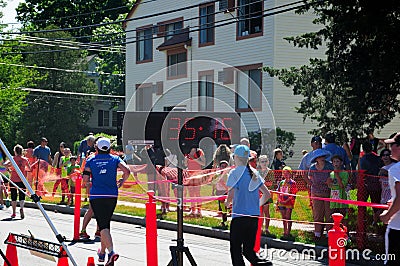 Timing clock at road race Editorial Stock Photo