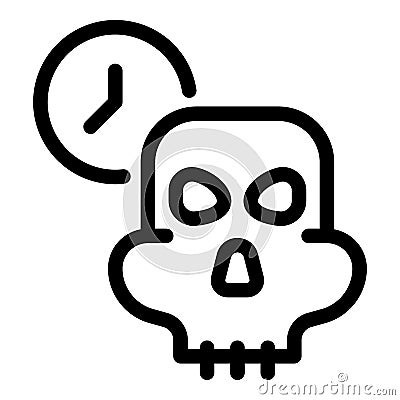 Timing fraud icon, outline style Vector Illustration