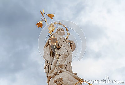 TIMISOARA, ROMANIA - 15 OCTOBER 2016 Statue from 1756 in Liberty Square in Timisoara Editorial Stock Photo