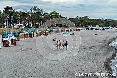 Timmendorf beach at the Baltic sea - CITY OF LUBECK, GERMANY - MAY 10, 2021 Editorial Stock Photo