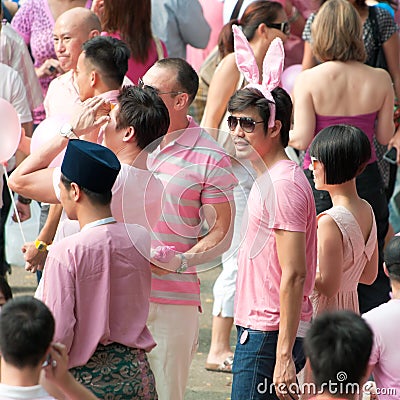 Timothy Nga waits to start Pinkdot Editorial Stock Photo