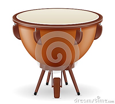 Timpani drum musical instruments stock vector illustration Vector Illustration