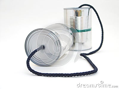 Tin can commication Stock Photo