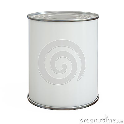 Tin can mock up, aluminum can, blank copy space can isolated on white background 3d rendering Cartoon Illustration