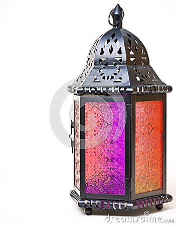 Tin and Glass Lantern Stock Photo