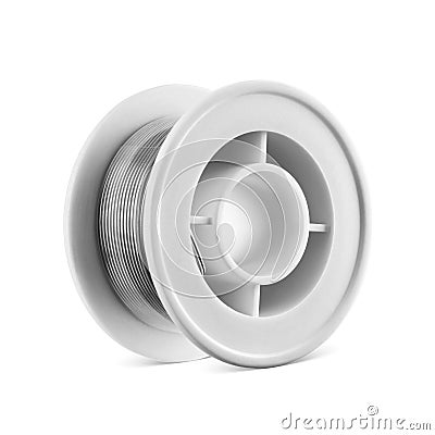 Tin lead solder wire spool for electrical soldering and DIY isolated on white Stock Photo