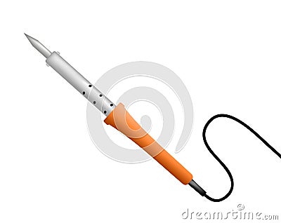 Tin soldering iron Vector Illustration