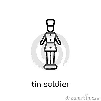 tin soldier icon. Trendy modern flat linear vector tin soldier i Vector Illustration