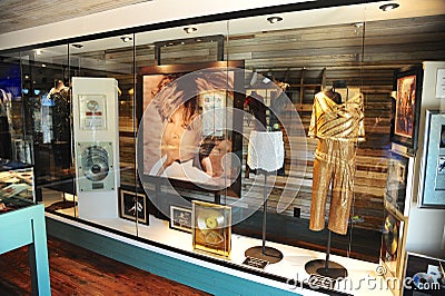 Tina Turner exhibit at the Tina Turner Museum, Brownsville, Tennessee. Editorial Stock Photo