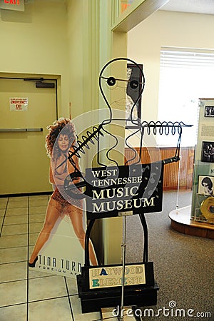 Tina Turner poster at the West Tennessee Music Museum Editorial Stock Photo