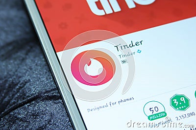 Tinder mobile app Editorial Stock Photo