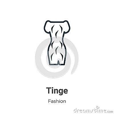 Tinge outline vector icon. Thin line black tinge icon, flat vector simple element illustration from editable fashion concept Vector Illustration