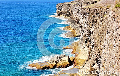 Tinian cliff sides Stock Photo