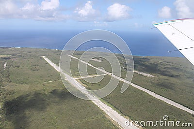 Tinian WWII Ruins From Airplane 2 Stock Photo