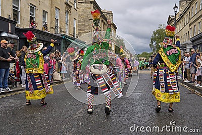 Tinkus dancers at the Annual Carnival in Bath, United Kingdom. Editorial Stock Photo
