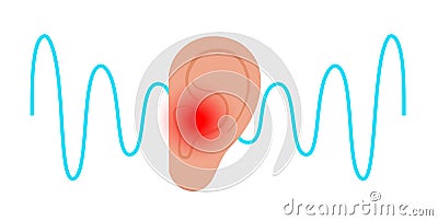 Tinnitus disease concept Vector Illustration