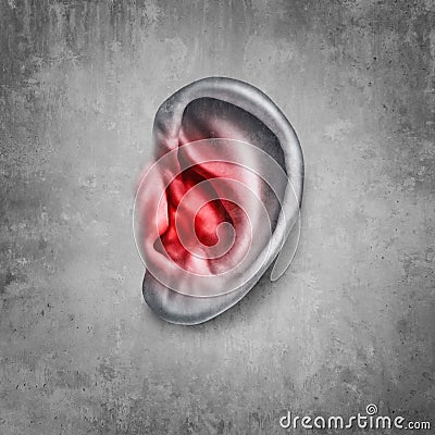 Tinnitus Ear Disease Cartoon Illustration