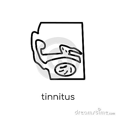 Tinnitus icon. Trendy modern flat linear vector Tinnitus icon on Vector Illustration