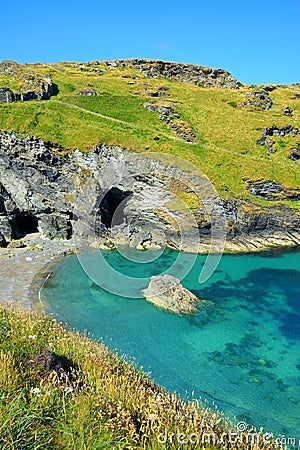 Tintagel bay North Cornwall coast,England,UK Stock Photo