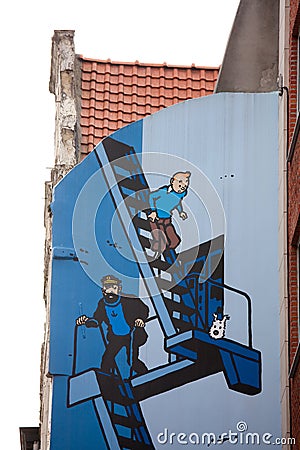 Tintin in Brussels Editorial Stock Photo