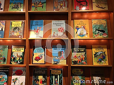 Tintin shop Editorial Stock Photo