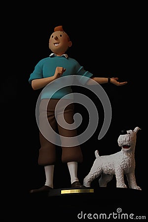 Tintin and Snowy. Bruges. Belgium Editorial Stock Photo