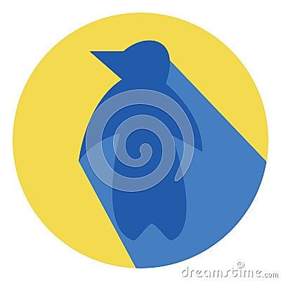 Tiny blue bird, icon Vector Illustration