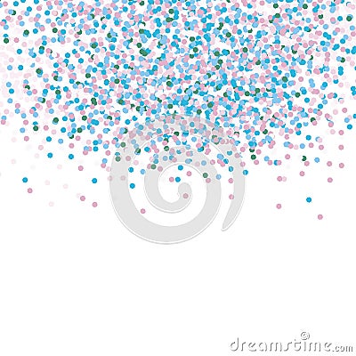 Falling Blue and Pink Confetti Vector Graphic. White Background. Soft Layout Design. Vector Illustration