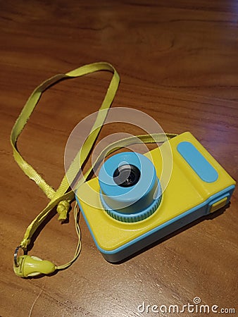 A Tiny camera toys for children with colorful body frame Stock Photo